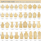 36Pcs Bud Vases Set Small Vintage Glass Bottles Bud Vases in Bulk Multiple Shape Cute Glass Vases for Rustic Wedding Centerpieces Table Decorations and Home Decor (Champagne)