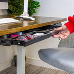 Mount-It! Under Desk Drawer with 4 Compartments, Deep Low-Profile Slide-Out Storage Organizer, 25.8″ x 12.5″ x 1.6″, Smooth Glide Pull-Out Tray for Traditional & Single Motor Standing Desks, Black