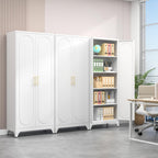 Polup Metal Storage Cabinet with Doors and Shelves, 75 Inch Tall Kitchen Pantry Cabinet, Pantry Cabinets for Kitchen Storage, Freestanding Cupboard for Living, Dining Room, White, Assembly Required