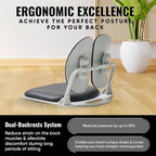 【Premium Dual-Backrests】 Made in Korea Ergonomic Floor Chair with Back Support - Meditation Chair, Floor Gaming Chair, Reading Chair, Floor Chairs for Adults, Foldable Chair (Black Leather)