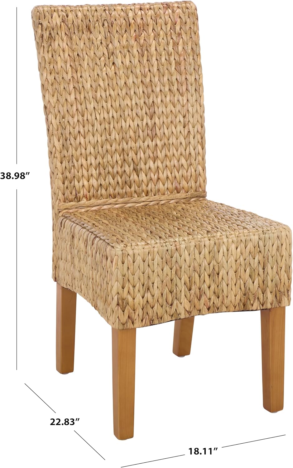 SAFAVIEH Furniture - Luz Dining Chair Set of 2 - Coastal Design - Natural & Honey Pine Solid Wood - Ideal for Dining Room, Kitchen, 18.5" Seat Height (SEA8016B-SET2)