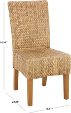 SAFAVIEH Furniture - Luz Dining Chair Set of 2 - Coastal Design - Natural & Honey Pine Solid Wood - Ideal for Dining Room, Kitchen, 18.5" Seat Height (SEA8016B-SET2)