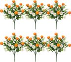 Tigeen 6 Pack Orange for Decoration Fake Orange Branches Artificial Vivid Faux Fruit Tables Centerpiece for Kitchen Stem Fruits for Home Spring Summer Decor