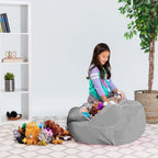 Posh Stuffable Kids Stuffed Animal Storage Bean Bag Chair Cover - Childrens Toy Organizer, X-Large 48" - Canvas Fun Creatures Coloring Fabric