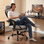Shintenchi Gaming Chair, Ergonomic Office Chair with Footrest, Lumbar Support and Linkage Armrests, Swive Home Video Game Chairs for Adults, Gray