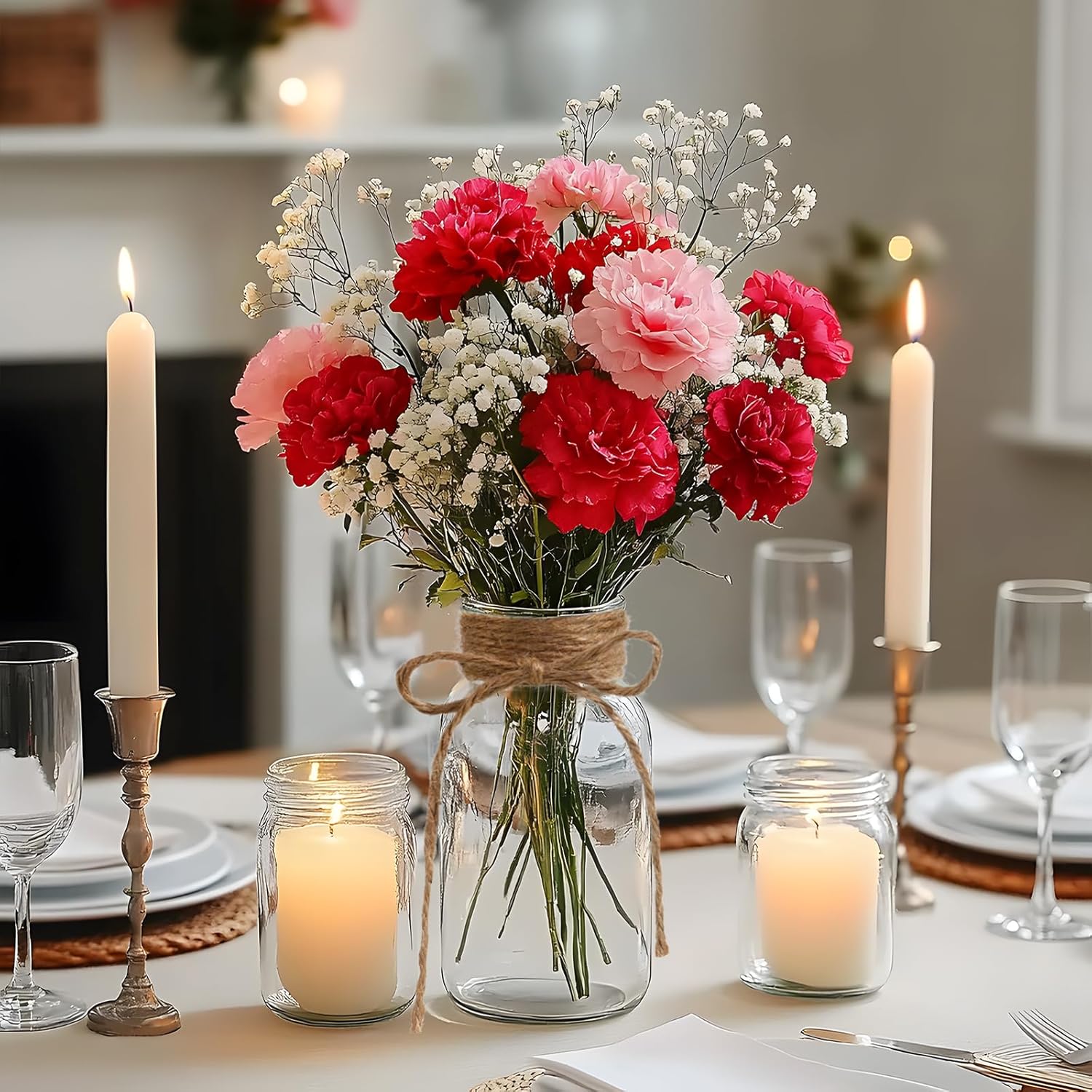 Vintage Glass Vases for Flowers, Set of 12 Clear Vases for Farmhouse Wedding Centerpiece Cylinder Bottle for Reception Table Decoration Home Decor Floral Arrangements