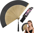 DOITOOL Vintage Style Folding Handheld Fan with Bag Classical Chinese Dance Fan for Performance Travel and Party 15.74 X 8.66 Inch