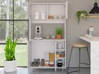 Kitchen Pantry Cabinet, 3 Shelves, Open Rack Storage, 37 Inch Countertop