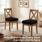 Basic Beyond Chair Cushions for Dining Chairs, Non-Slip Chair Pads, Thick Seat Cushions for Dining Room Chairs, Kitchen Chair Cushions Set of 4, 17" x 17" x 4", Black