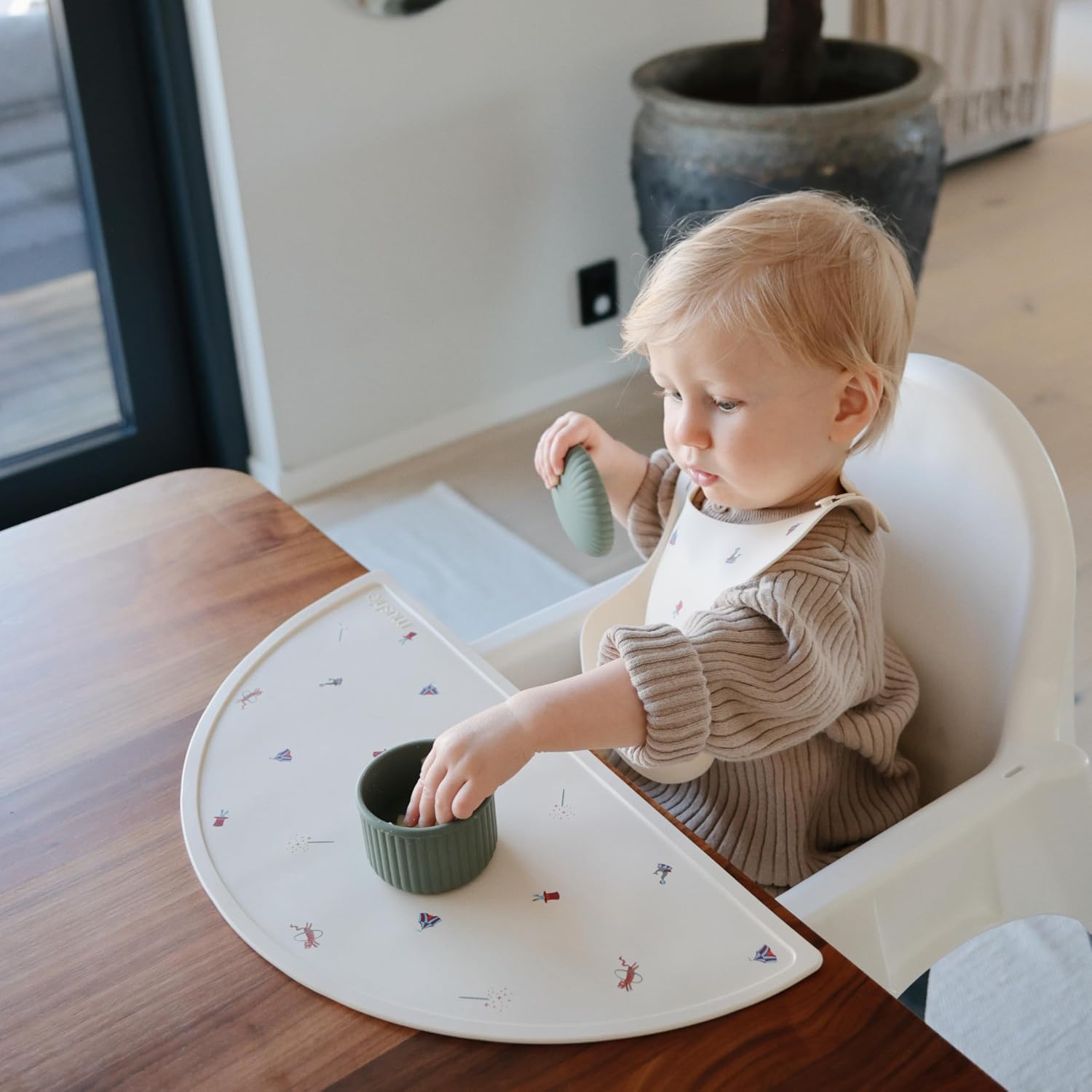 mushie Silicone Baby Food Containers (Green Combo) | 4 oz, 3 Pack Set | Reusable Storage Jars with Lids | Microwavable Dishwasher and Freezer Safe