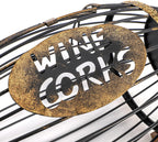 ZOOFOX Wine Cork Holder with Wood Stand, Rustic Metal Cork Container for Display and Storage, Decorative Vino Cork Barrel for Kitchen, Great Gift Idea for Wine Lover, No Assembly Required
