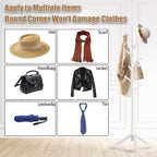 Aliphon Wooden Coat Rack Stand, Freestanding Coat Rack with 8 Hooks, 3 Adjustable Size Coat Tree for Hats, Coats, Scarves bags, Coat Hanger Stand Used in Bedroom/Office/Entryway （White）