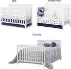 SORELLE FURNITURE Baby Bundle 4-Piece Nursery Set with 4-in-1 Convertible Crib, 4-Drawer Dresser, Changing Table and Toddler Rail, Furniture Made of Wood, Finish, Nursery Furniture Set -White