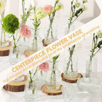 Glass Bud Vase Set of 32PCS Wedding Centerpieces for Tables,Mini Clear Bud Vases for Flowers,Small Flower Vases Suitable for Birthday Party,Anniversary,Wedding,Baby Shower (Clear, 32PCS)