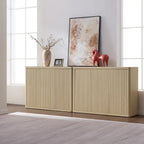SICOTAS Buffet Cabinet with Storage Accent Sideboard with 3 Doors Modern 46.6" Wide Credenza Fluted Buffet Table Media Console Cabinet Entryway Cabinets for Living Room Kitchen Dining Room Hallway