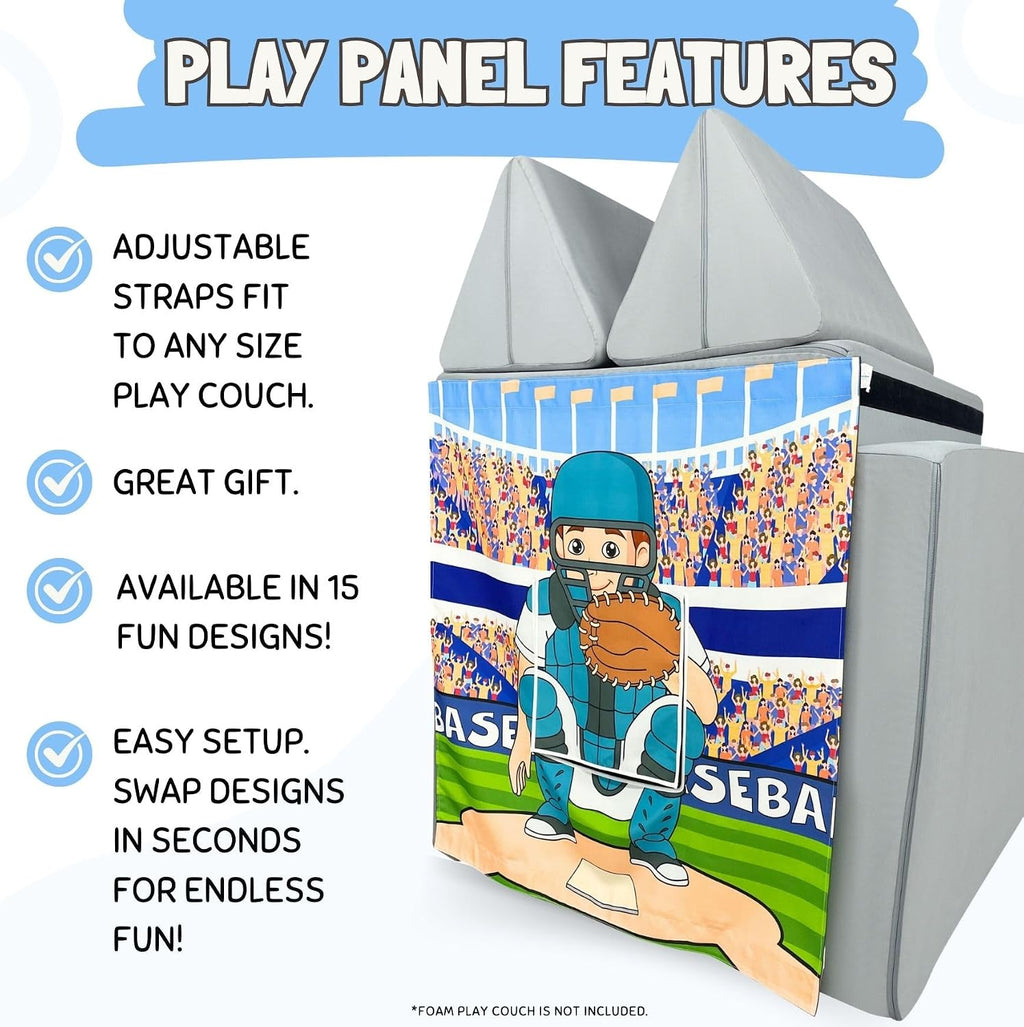 Couch Swag Play Panel for Childrens Foam Sofa Kids Couch (Baseball)