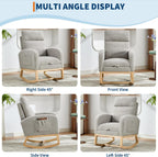 Rocking Chair Nursery, Nursing Rocking Chairs with Foot Rest for Mom Nursery,Rocker Glider Chair with High Backrest for Living Room, Bedroom, Upholstered Lounge Chair with Solid Wood Base for Relaxin