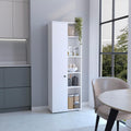 Kitchen Pantry Storage Cabinet with and Five Interior and Exterior Shelves