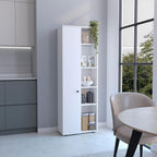 Kitchen Pantry Storage Cabinet with and Five Interior and Exterior Shelves