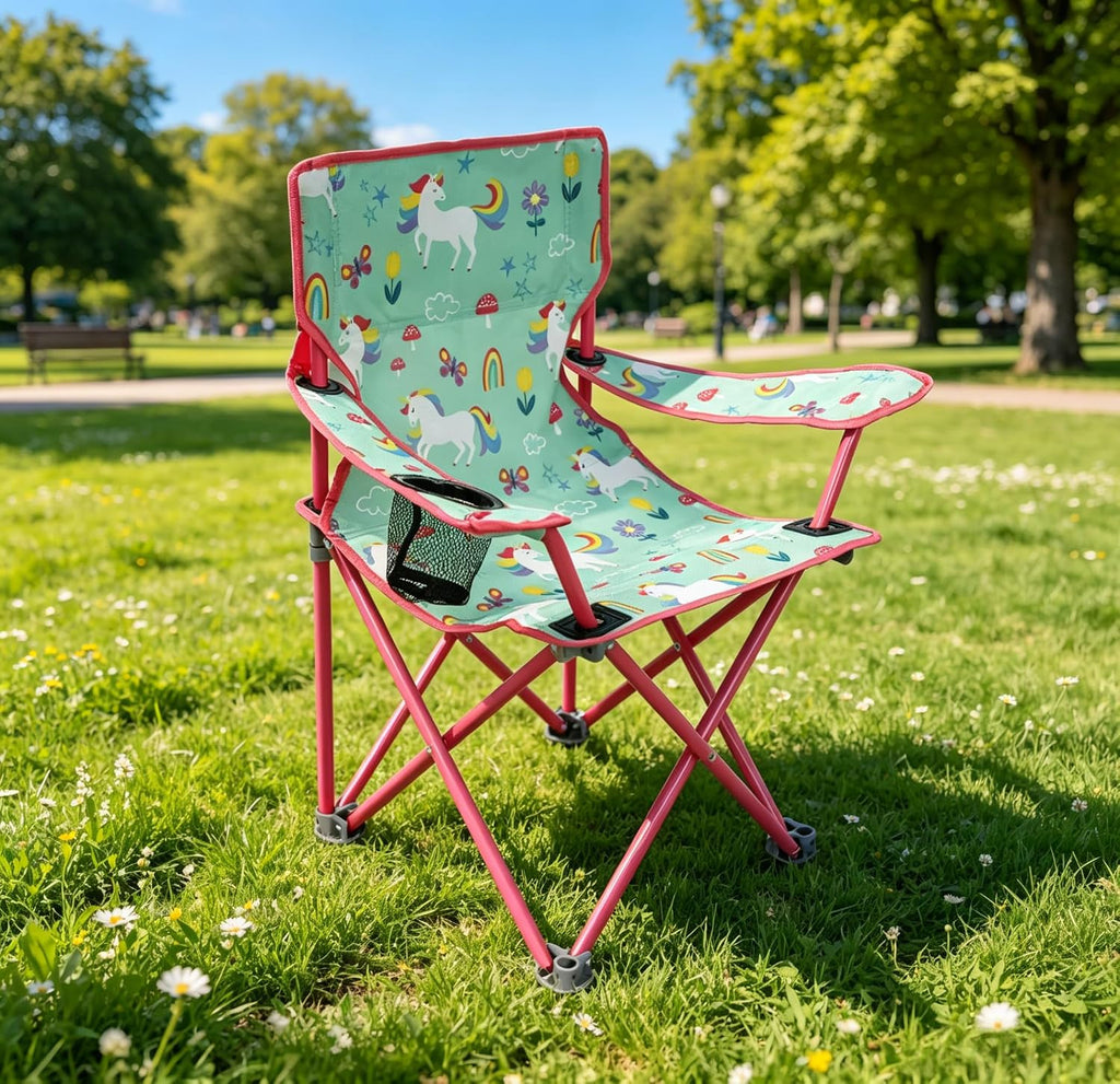 Foldable Chair with Safety Lock, Unicorn Pattern
