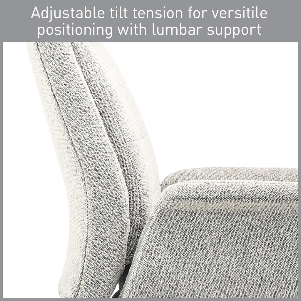 Realspace® Modern Comfort Pizana Bouclé Fabric High-Back Executive Office Chair, Light Sand/Brushed Nickel, BIFMA Compliant