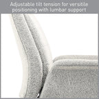 Realspace® Modern Comfort Pizana Bouclé Fabric High-Back Executive Office Chair, Light Sand/Brushed Nickel, BIFMA Compliant