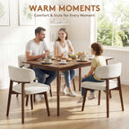 Dining Chairs Set of 4, Modern Upholstered Dining Chairs, Wooden Kitchen Chairs for Dining Room with Ergonomic Curved Backrest