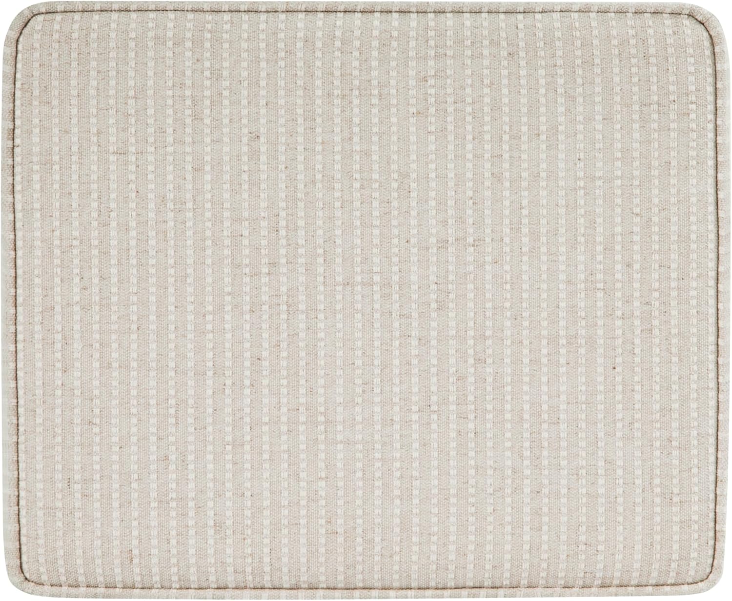 HomePop Home Decor | Upholstered Modern Rectangular Storage Ottoman | Hinged Lid Ottoman with Storage for Living Room & Bedroom, White Woven Stripe