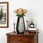 SHYFOY Black Flower Vase Crushed Diamond Glass Vase Large Mirrored Crystal Vases for Centerpieces Tall Floor Vases for Dried and Artificial Flowers Home Decor, Can’t Hold Water