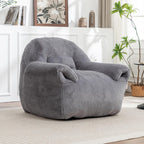 Bean Bag Chair for Adults and Childs with Armrests, High Back Supportive Plush Lounge, Oversized Faux Fur Floor Sofa for Living Room, Bedroom and Dorm (Dark Gray)
