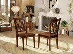 East West Furniture CLC-ESP-W Clarksville Dining Room Chairs - Double Cross Back Wood Seat Chairs, Set of 2, Espresso