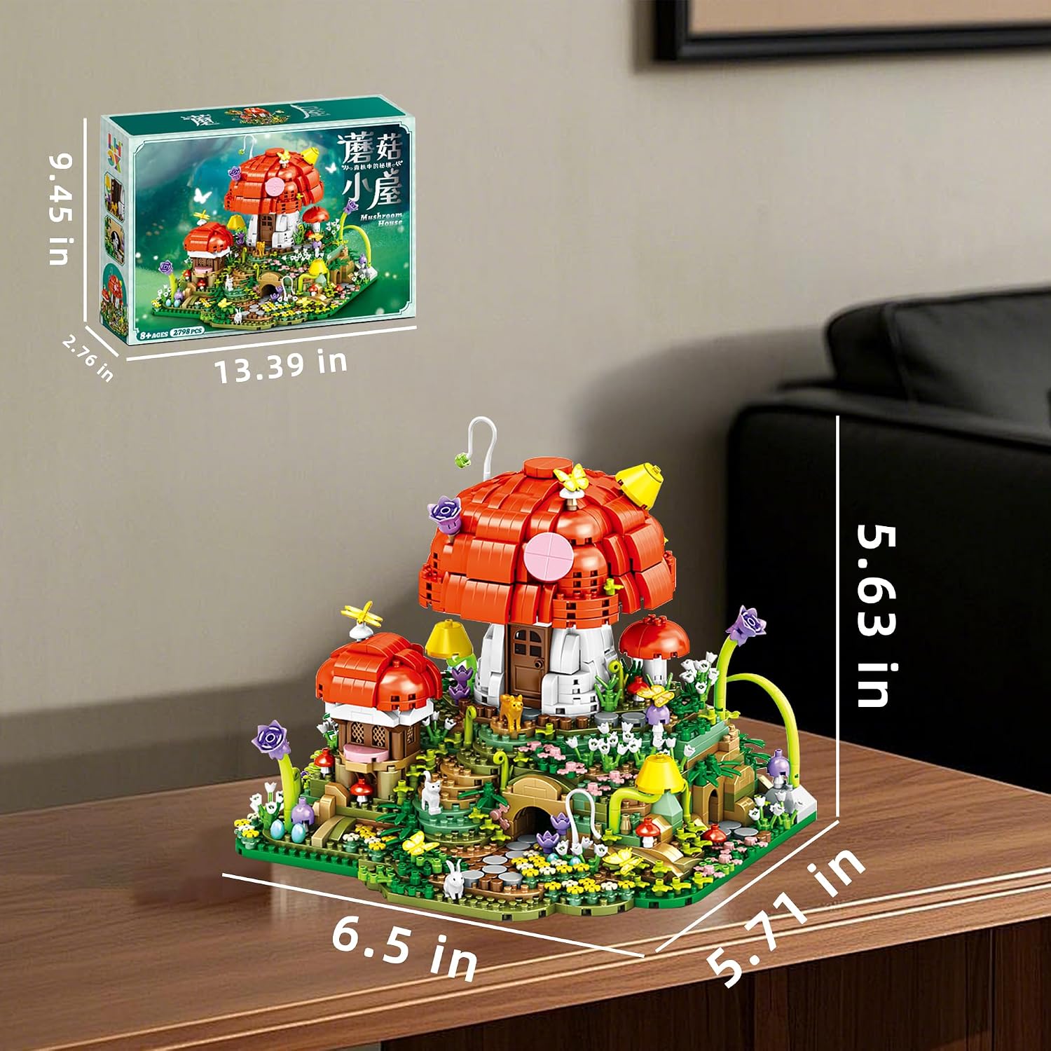 Mushroom House Mini Building Blocks Sets - 2798PCS Unique Creative Ideals Ganoderma Hotel Treehouse Micro Mini Blocks Bricks Kit Toys for Adult, Collectible Architecture Deco, Birthday Gift for Kid