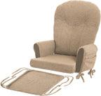 ANMINY 5pcs Glider Rocker Replacement Cushions Set with Ottoman Cover, 3.5Inch Thickened Fleece Glider Rocking Chair Cushions w/ 29.5Inch Tufted Backrest & Side Pockets for Indoor Nursery Light Coffee