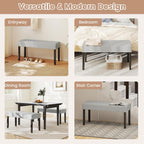 Giantex 40.5" Upholstered Entryway Bench with Padded Seat & Solid Rubber Wood Legs, Load 400Lbs, Indoor Velvet Dining Bench for Living Room, Kitchen, End of Bed, Hallway