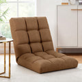 Floor Chair with Back Support Folding Chair with Adjustable Position, Padded Sleeper Bed, Floor Gaming Chair, Meditation Chair, Gaming Floor Chairs for Adults (Tan)