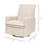 Babyletto Cali Flange Recliner and Swivel Glider in Almond Teddy Loop, Greenguard Gold and CertiPUR-US Certified