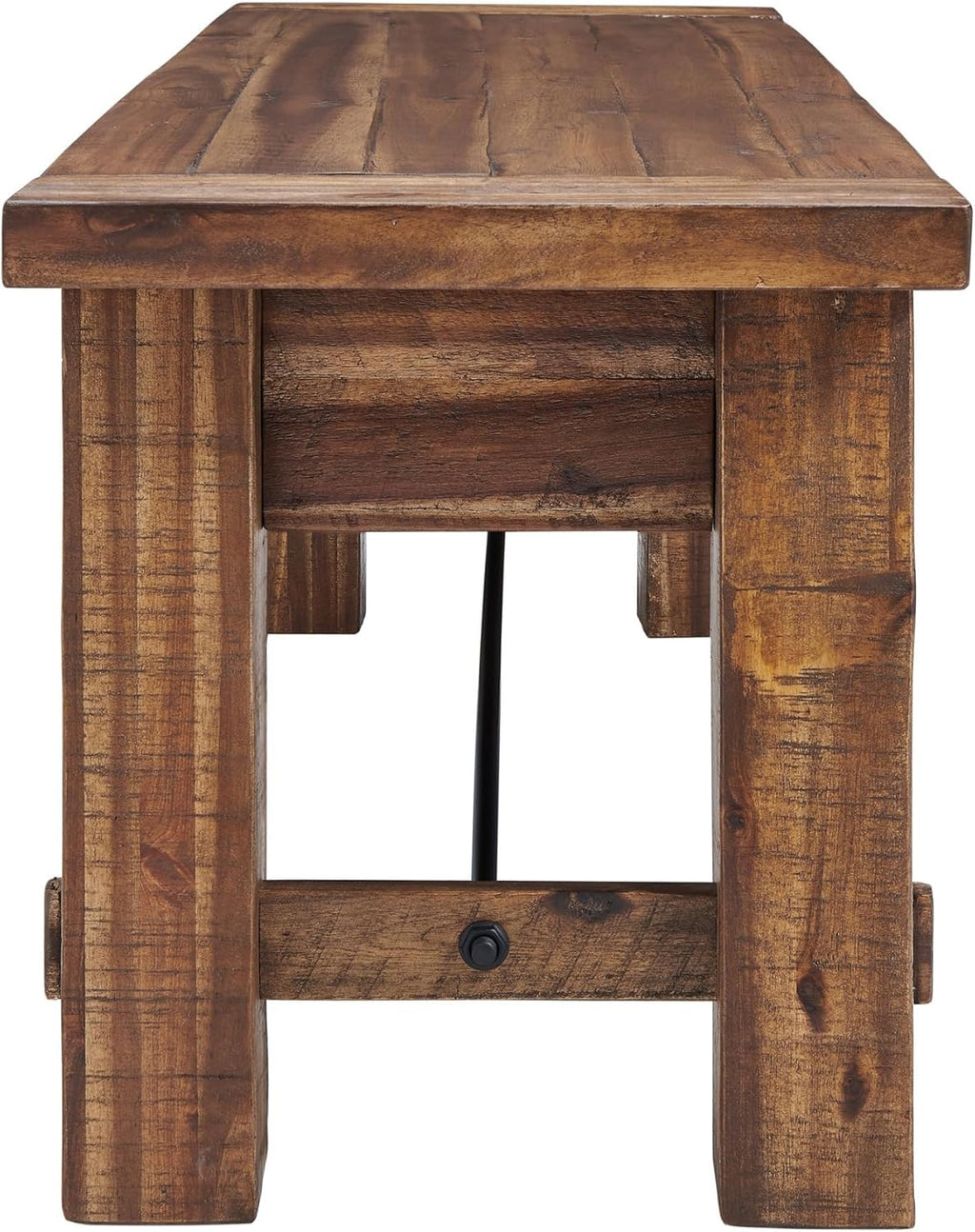 Durango Rustic Farmhouse Style 60-Inch Wood Bench - Industrial Modern Accent Furniture with Solid Wood Seat for Entryway, Dining Room, Hallway, Foyer, or Kitchen by Alaterre Furniture