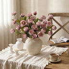 Waipfaru 6 Pcs Faux Peonies Artificial Flowers for Vase, Vintage Silk Peony Stems for Wedding Vase Filler DIY Bouquet Centerpieces Home Indoor Outdoor Decor (Pink, 27")