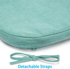 Chair Cushions for Dining Chairs, D-Shaped Non-Slip Seat Cushions with Removable Washable Covers & Ties, Chair Pads for Kitchen, Indoor Patio 17" x 16" (Aqua Blue, 6 Count) High-Resilience Foam