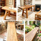 Bench——Wooden Bench Indoor ,Rustic FarmhouseNarrow Entryway Bench withNatural Solid Wood, Durable and Sturdy, Suitable for Dining Room, Bedroom, Porch and Other Narrow Spaces (39.3 * 10.2 * 17.7)，