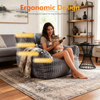 Bean Bag Chair for Adults, Oversized Memory Foam Bean Bag Chairs, Soft Corduroy Comfy Lounge Chair for Bedroom, Living Room & Reading Nook, Floor Chair Sofa