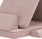 Flash Furniture Marlowe Modular Foam Kids Play Couch, 6 Soft Sectional Sofa Pieces, Convertible Kids Couch, Removable Covers, 56", Blush