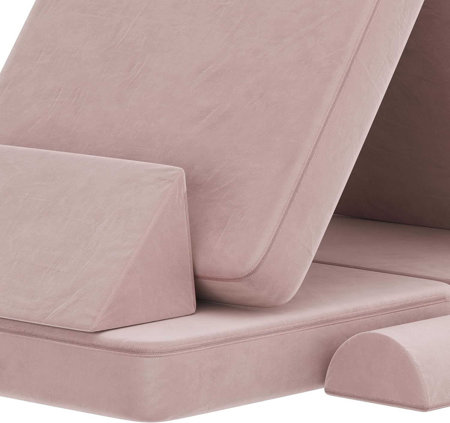 Flash Furniture Marlowe Modular Foam Kids Play Couch, 6 Soft Sectional Sofa Pieces, Convertible Kids Couch, Removable Covers, 56", Blush