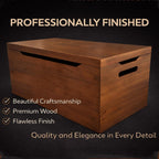 Personalized Engraved Name, Fully Assembled, Solid Wood Storage Trunk with Lid & Handles, Hope Chest, Wooden Box, Bedroom Organizer, Birthday, Gift, Blankets, Clothes, Slow-Close Lid, 30”, Walnut