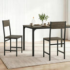 POWERSTONE Industrial Dining Chairs Set of 4, Wooden Kitchen Chairs with Slanted Backrests & Metal Legs, 330lb Capacity, Easy to Assemble, Farmhouse Dinner Seats for Living Room, Restaurant, Oak Grey