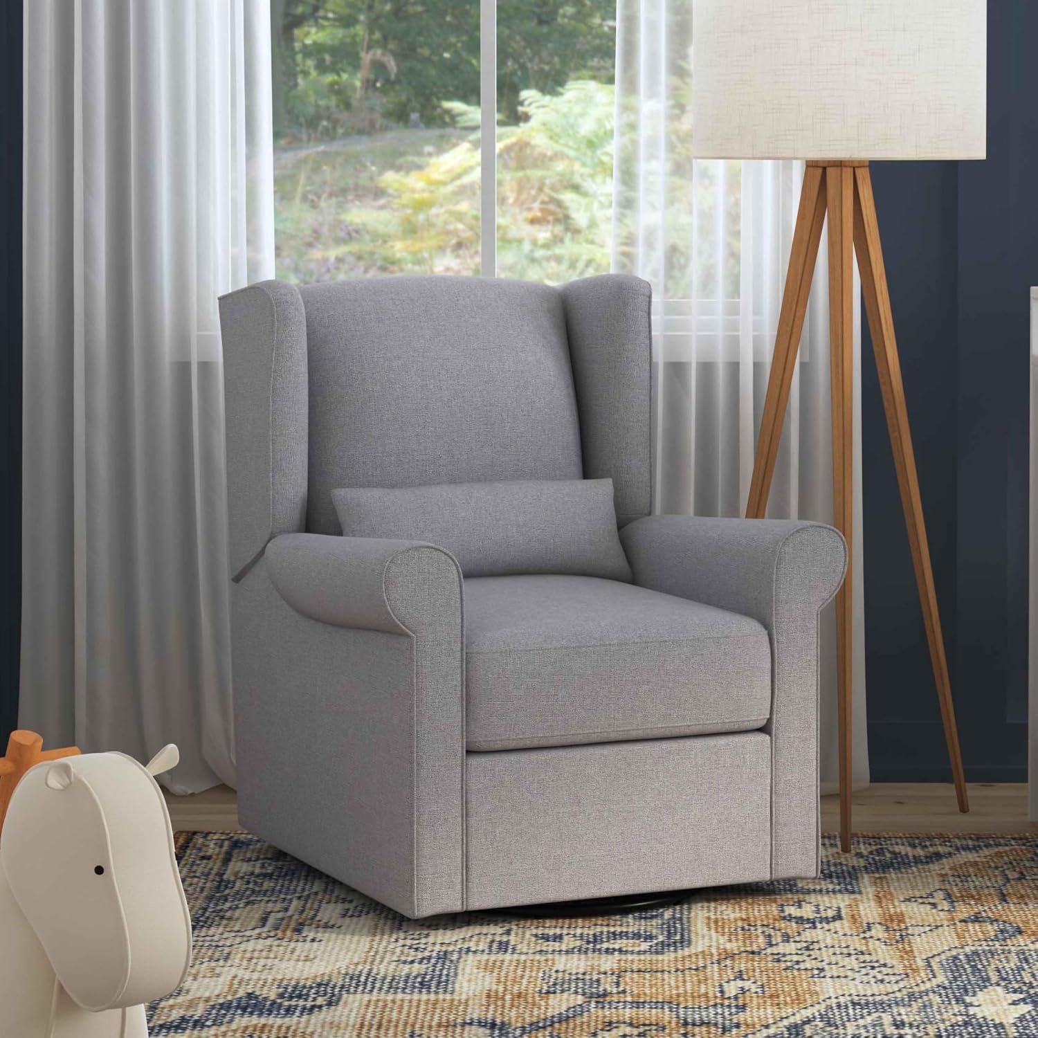 DaVinci Hayden Recliner and Swivel Glider in Misty Grey, Greenguard Gold & CertiPUR-US Certified
