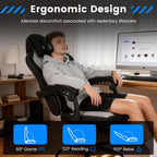 Gaming Chair, Ergonomic Computer Chair with Footrest and Lumbar Support, Height Adjustable Office Chair with 360° Swivel Seat and Headrest