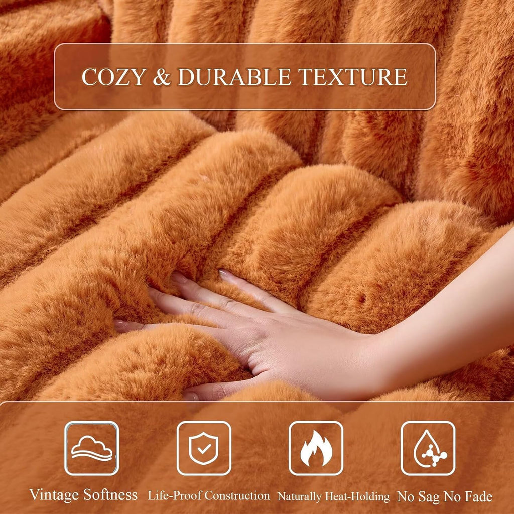 Giant Plush Bean Bag Chair for Adults with Armrests,Oversized Comfy Beanbag Lounge Lazy Floor Sofa Chair for Game Room,Living Room,Bedroom,Ultra Soft Mini Couch-Burnt Orange