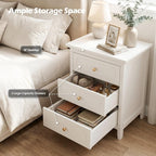 YIGOBUY 3 Drawer Nightstand Set of 2 White Side Table 19" Bedroom Night Stands End Table for Living Room with Storage 2 Set Furniture Bed Side Tables | Living Room, Bedroom, Storage, Furniture