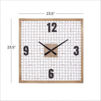 Deco 79 Farmhouse Wood Square Wall Clock, 24" x 2" x 24", White